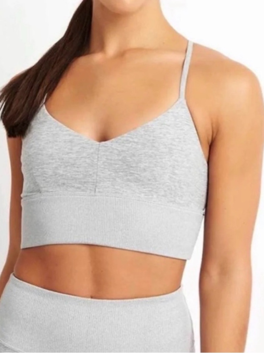 ALO Yoga Alosoft Lavish Bra in Dove Grey size M